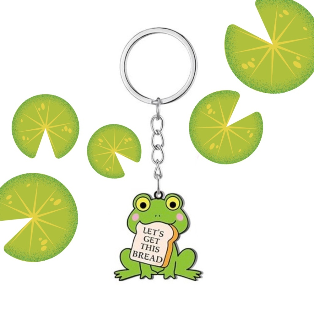 Let's Get This Bread Frog Keychain | Funny Novelty Gifts